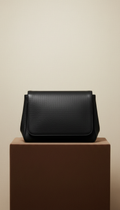 Ebony Leather Crossbody Bag with Velvet Lining